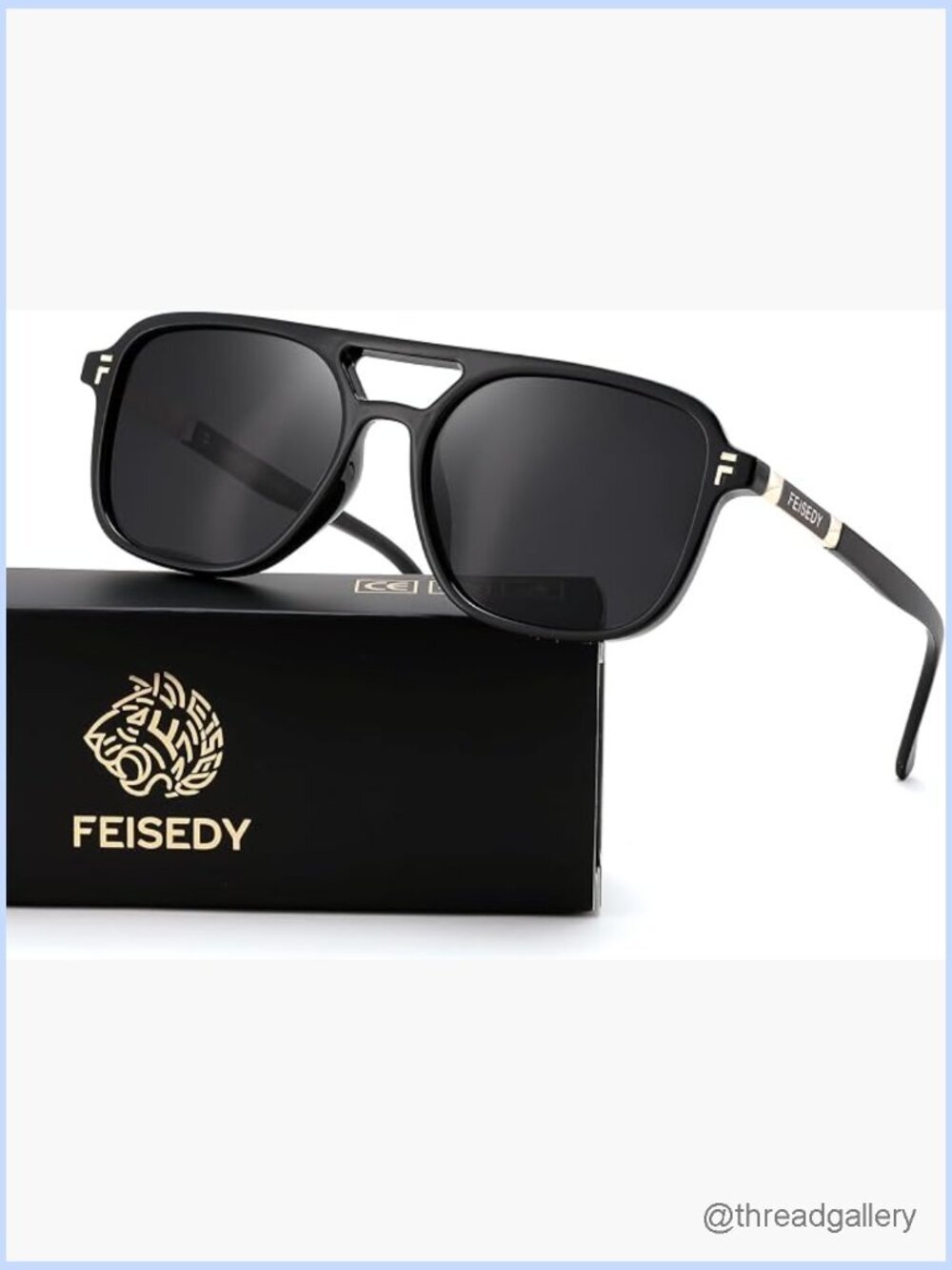 Retro Polarized Aviator Square Sunglasses UV400 Protection Unisex